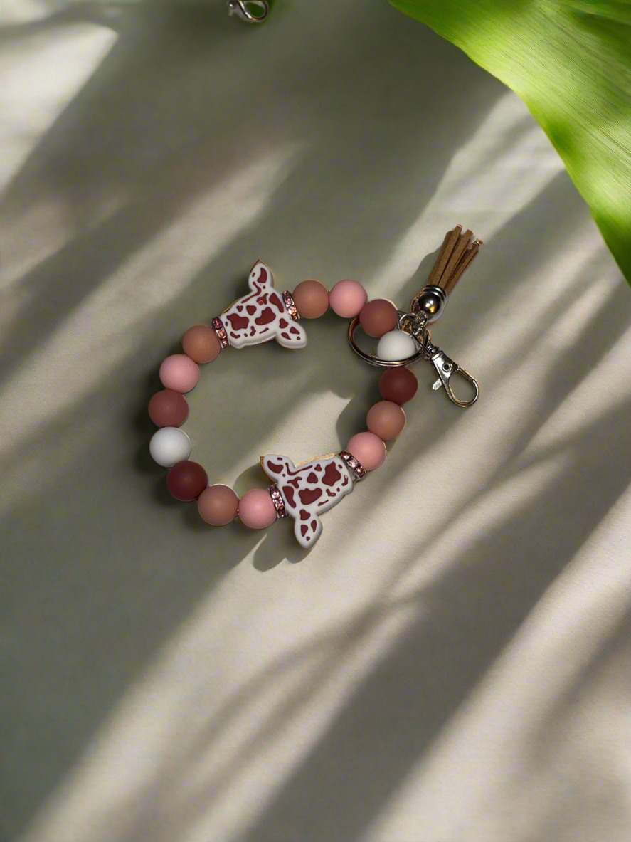 Cow keychain bracelet