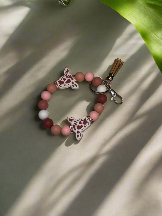 Cow keychain bracelet