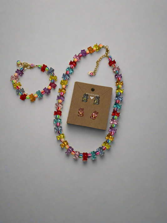 Girls gummy bears necklace set