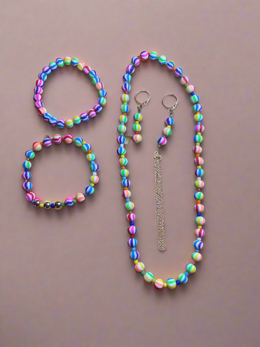 Girls Candy Cane Necklace set