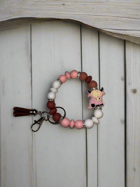 Cow keychain bracelet